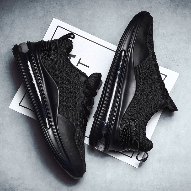 Men's Shoes 2025 Autumn Full-Length Air Cushion Sneakers Trendy Versatile All-Black Height-Increasing Casual Large Size Running Shoes for Men Men's Shoes 2025 Autumn Full-Length Air Cushion Sneakers Trendy Versatile All-Black Height-Increasing Casual Large Size Running Shoes for Men