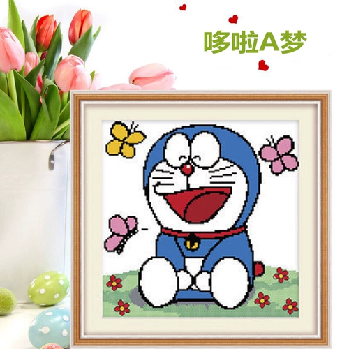 Школа Cross Stitch Simple Emelcodery Doraemon Cartoon Catch