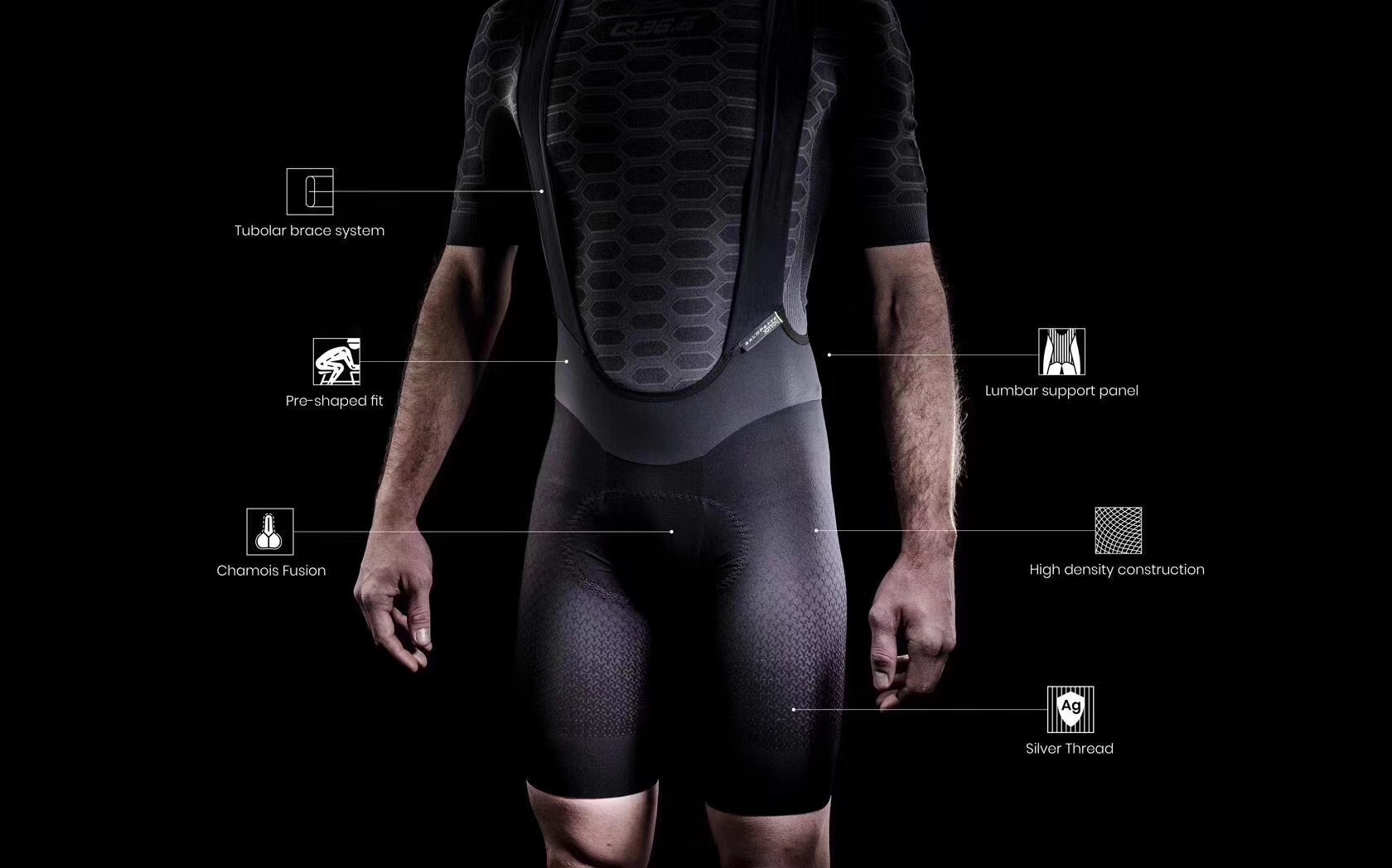 Italy Q36 5 cycling suit Summer silver line cycling shorts for men compressed strap pants cycling equipment