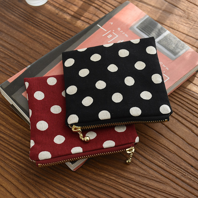 Cute small card bag original handmade fabric zipper clutch bag creative ear wire bag retro coin purse