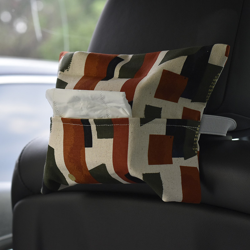 Car tissue set Fengwai original homemade tissue box fabric pumping tissue bag car storage bag sun visor