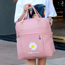 Travel bag female short distance out small Oxford cloth bag waterproof can set Tie rod for clothes snacks portable luggage bag