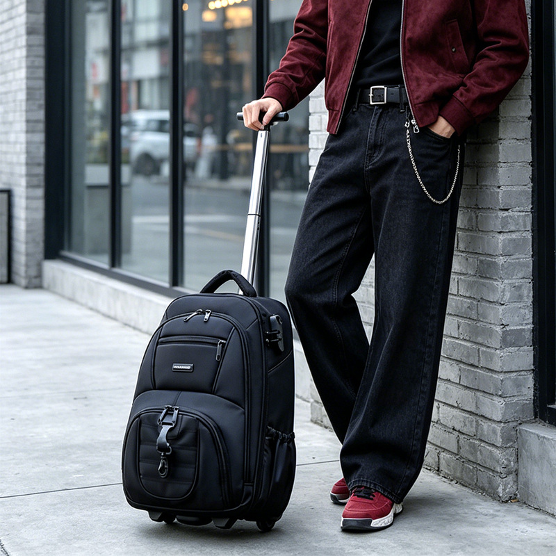 Trolley Bag, Backpack, Carry-On Bag, Laptop Bag, Business Trip Bag, School Bag 18inch Trolley Backpack, Can Be Carried on the Back or Pulled, Travel Bag