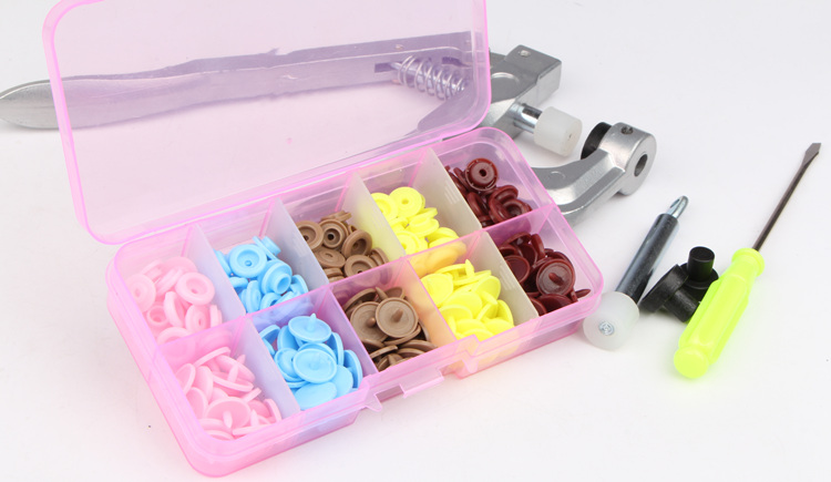 nút nhựa nhựa Snap khóa DIY quần áo trẻ em tối nút nút đen nút snap công cụ cài đặt fastener bộ - Công cụ & vật liệu may DIY chỉ may bao