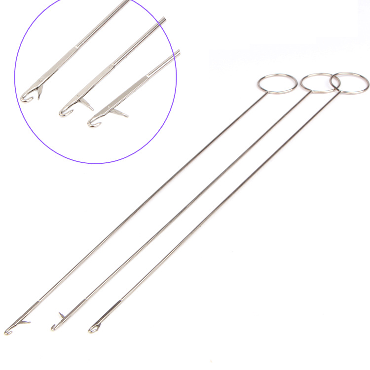 New capers stainless steel stracer with long anti-ear crochet needle wearing with needle turner DIY wearing rope tool tool-Taobao