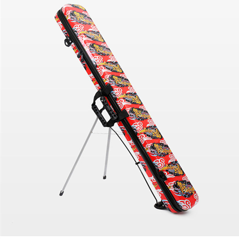 New thickened graffiti fishing rod bag hard shell PC fishing tackle bag fishing bag waterproof anti-drop rod bag aluminum frame fishing rod bag