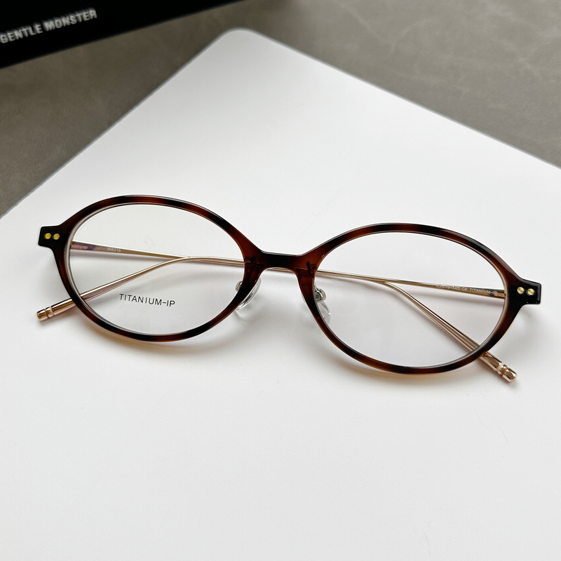 85 Titanium Frame Series 7g 145-53 Widened and Enlarged Nerd-Style Big Face Plain Makeup Myopia Glasses Frame Round Frame for Women