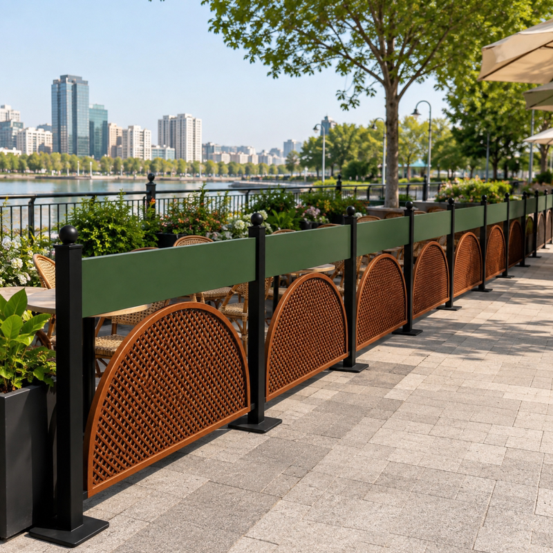 Municipal Commercial Street Outdoor Metal Fence, Shopping Mall Isolation Fence, Square Crowd Guidance Fence, Park Lawn Isolation Fence Municipal Commercial Street Outdoor Metal Fence, Shopping Mall Isolation Fence, Square Crowd Guidance Fence, Park Lawn Isolation Fence