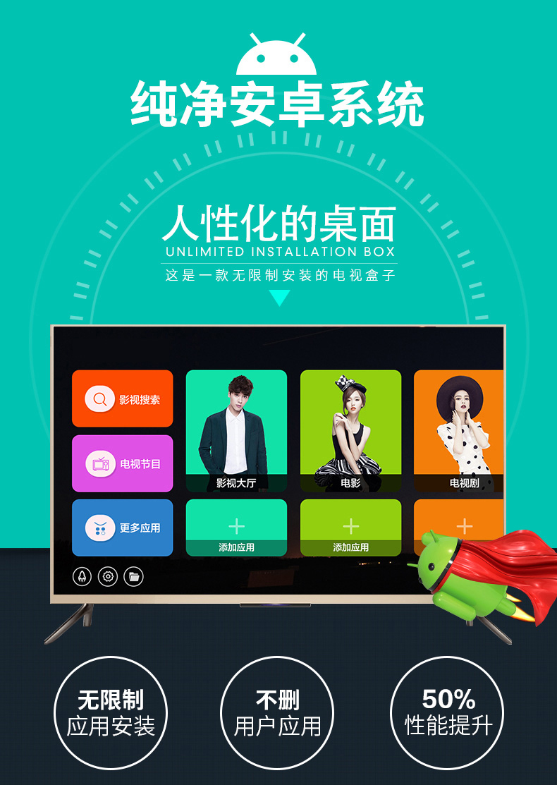 Meikeke mạng không dây WIFI set-top box 2g home Android TV box HD player TV - Trình phát TV thông minh máy chiếu 4k