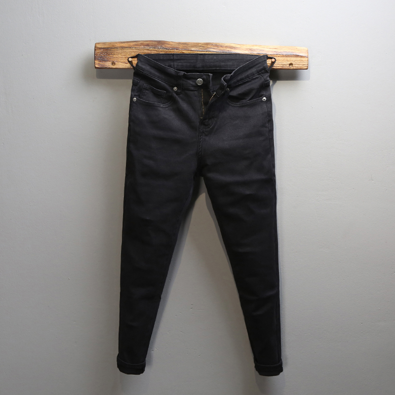 Black jeans Men's boomer 100 lap elastic body Smoke Tubes Pants 2022 Spring Autumn Season New Trend Long Pants