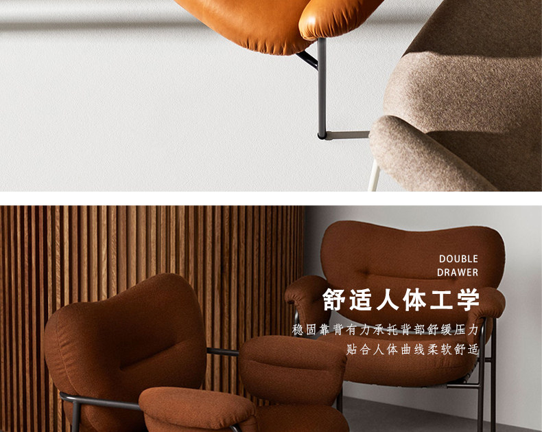 товар из китая 欧式高端休闲椅轻奢舒适简约样板房售楼处现代单人懒人沙发椅 OTHER