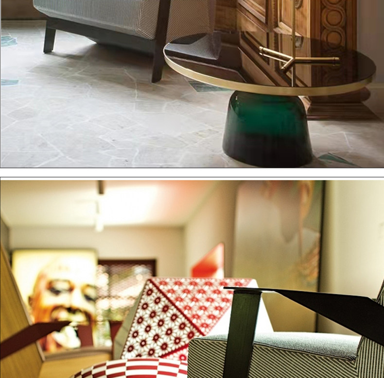 Стул 意式现代简约设计师silver lake家用客厅卧室实木几何单人扶手椅 OTHER