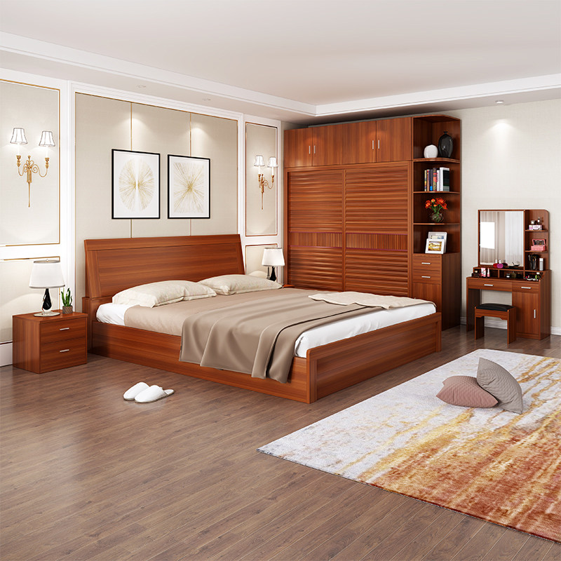 Bedroom Double Bed Closet Dresser Furnishing Combination Simple Modern Master Bedroom Cabinet Whole House Set