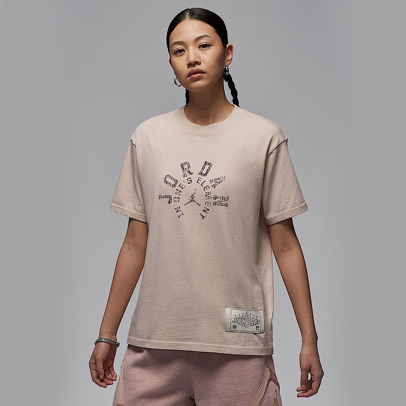 Nike Jordan Women's Sports Casual Breathable Top Round Neck Pure Cotton Printed Short-Sleeved T-Shirt Hv1273 Nike Jordan Women's Sports Casual Breathable Top Round Neck Pure Cotton Printed Short-Sleeved T-Shirt Hv1273