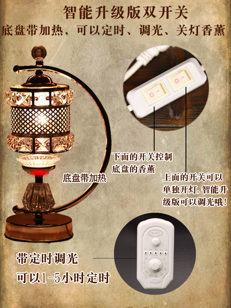 Retro ngủ tinh dầu thơm đèn xông tinh dầu gia dụng đèn xông tinh dầu trong nhà lò xông hương liệu cắm trong phòng ngủ đèn xông tinh dầu lò xông tinh dầu máy xông tinh dầu humidifier