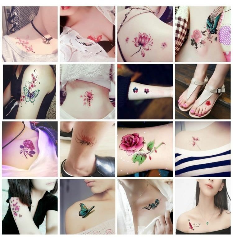 Cơ thể vẽ mùa hè mô hình hình xăm trái tim dán cơ thể trên lưng dao chống mồ hôi 疤 trẻ em vai hoạt hình mắt cá chân hình xăm dán đẹp