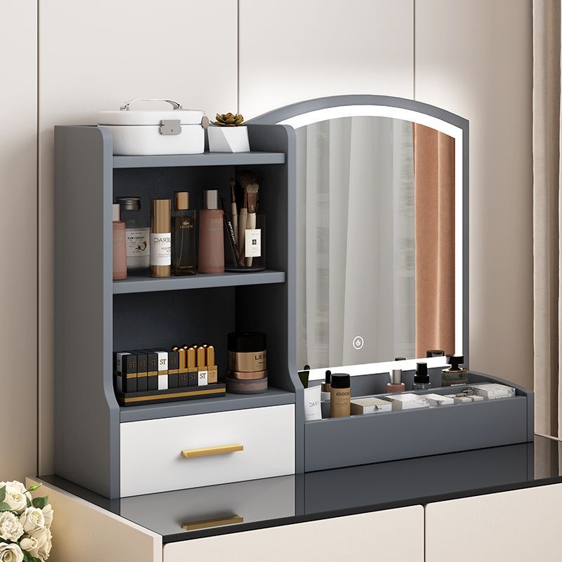 Led Makeup Mirror with Light and Storage Box, Integrated Desktop Vanity Mirror for Bedroom, High-End Fill Light Dressing Mirror Led Makeup Mirror with Light and Storage Box, Integrated Desktop Vanity Mirror for Bedroom, High-End Fill Light Dressing Mirror