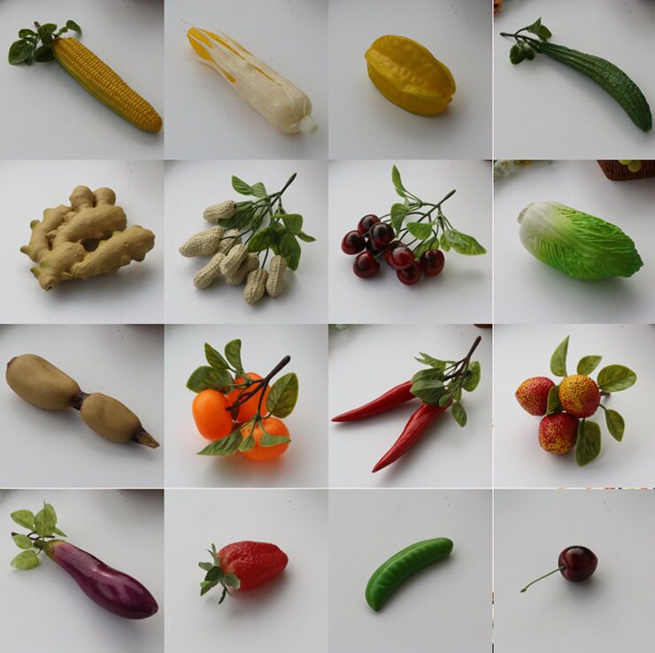 Simulation plastic fruit and vegetable toy simulation orange strawberry vegetable fake fruit and vegetable simulation fruit model