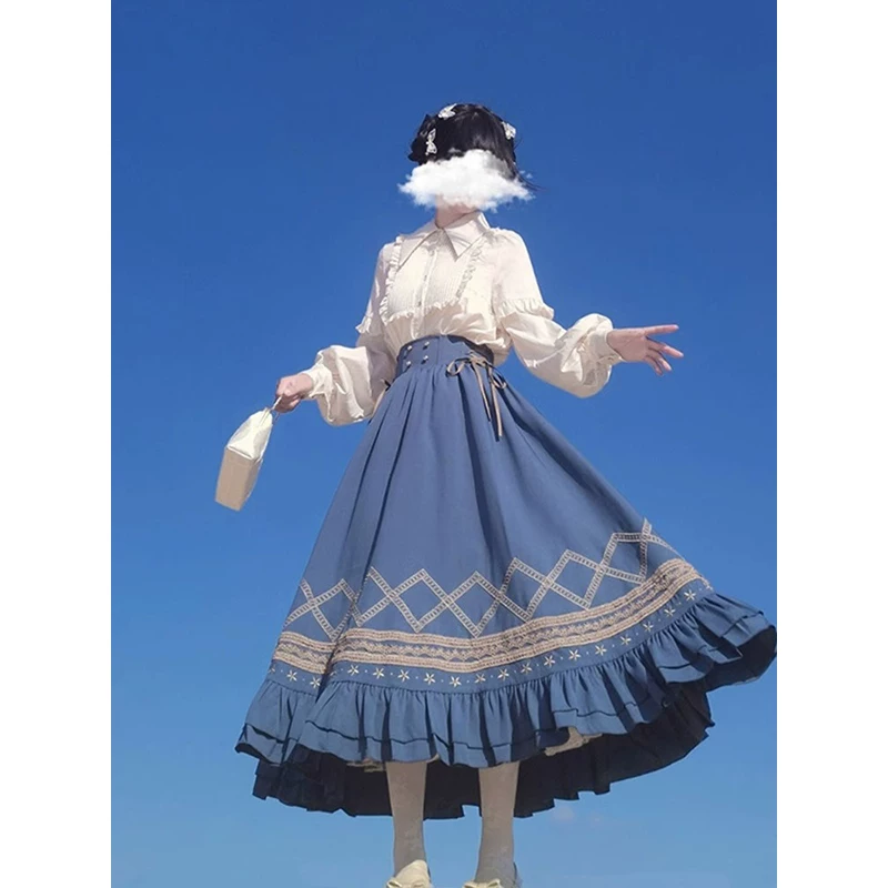 Очаровательная рубашка, юбка, комплект, стильLolita