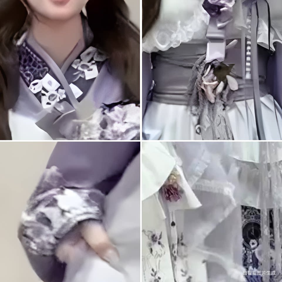 Китайцы одежда наборы 汉洋折衷lolita明制汉服女紫色琵琶袖上衣马面裙套装春季日常汉服