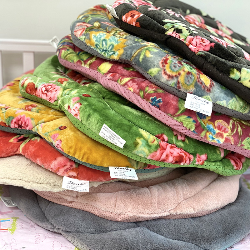 Japanese single plush simple rose plush cushion Japanese chair cushion non-slip bay window cushion dining chair cushion