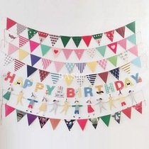 Korean girl heart Flamingo Animal shape colorful flag hanging card cute room layout photo background props