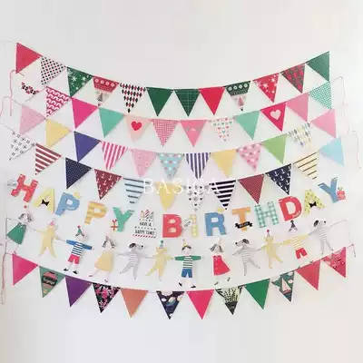 Korean girl heart flamingo animal shape bunting hanging card cute room decoration photo background props