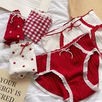 This Life Year Red Briefs Teenage Girl Cute Butterfly Knot 2022 New Year Spring Festival Transshipment softness and comfort