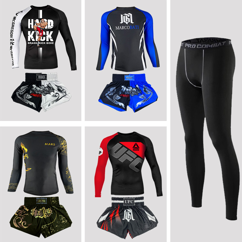 Makabad autumn and winter boxing training suits for men's Muay Thai Sanda fighting competition sports quick-drying suit customization