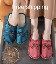 Winter home slippers women men thick warm soft couple shoes