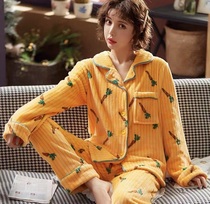 warm winter sleep clothes women sleeping tops pants set