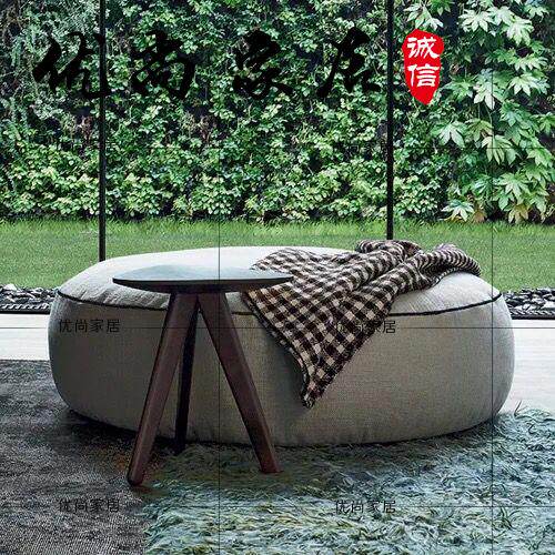 New American fabric pedalling minimalist minimalist modern shoe changing stool door hall clothing shop sofa stool pull button living-room bench