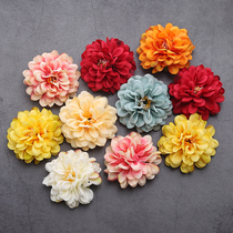 European small daisy flower retro Peony Floral simulation Wedding Silk peony flower head flower gift box decoration