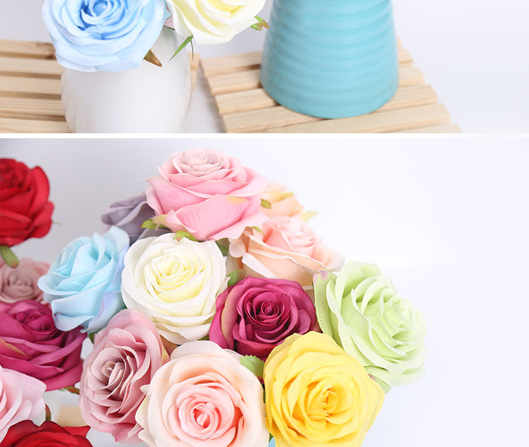 Mô phỏng hoa hồng nền hoa tường cắm hoa cắm tay cắm hoa đạo cụ trang trí vải nhỏ hoa giả đầu - Hoa nhân tạo / Cây / Trái cây chậu hoa giả