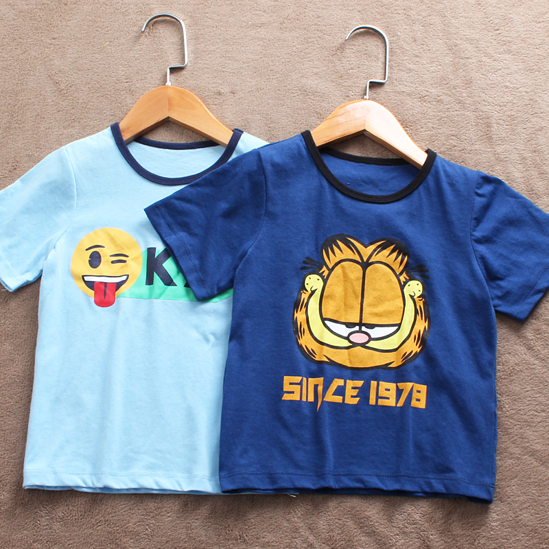 C762-V3 defective 90-105 yards children's clothing European and American children's summer cotton short-sleeved T-shirt half-sleeved cartoon foreign trade