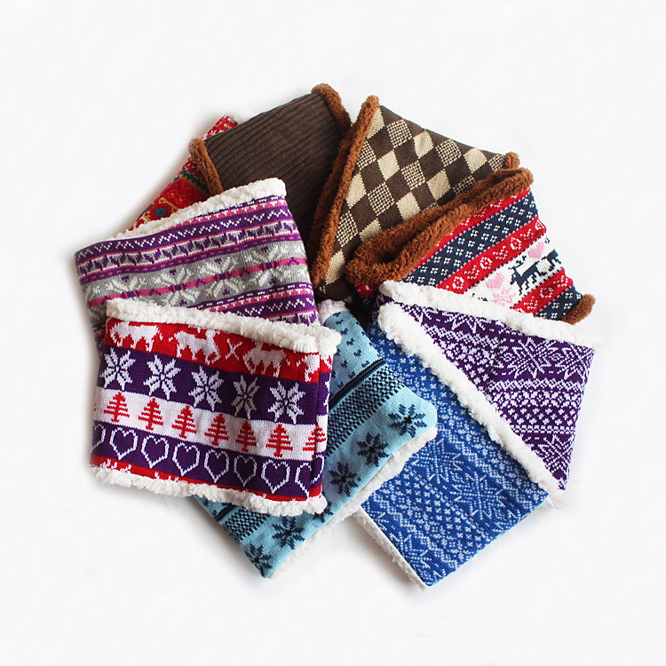 Japanese single bib riding double layer thickened Wool Lamb cashmere Men's Women's foreign trade P087