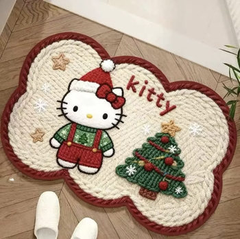 Christmas kt cat cartoon cute absorbent floor mat bedside household diatom kitchen entrance balcony bedroom carpet entrance