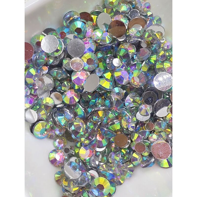 Explosive Flash Diamond Flat-Bottomed Rhinestone Nail Art Stickers, Sizes 2-6mm, Resin Rhinestones, Water Diamonds, Jewelry, Phone Case, Beauty DIY Materials