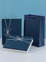 Gift box empty box exquisite birthday gift box simple blue packaging box scarf clothes large gift box customization