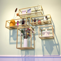 Nordic Iron Art Mini Wall-mounted Province Space Economy Type Multifunction Free Stiletto-free hanging shelf Contained Flowers Shelf