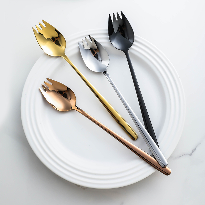 Fork spoon one creative eating a nice dual use eating tableware one person food work family special network red