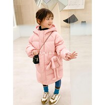 OKAIDI French girls mid-length down clothing winter dress new trendy thickened warm ocean baby jacket tide