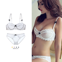 Spring and summer new European and American sexy underwear Wen bra suit gathers small breasts transparent ultra-thin and seductive young girl big code