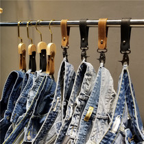Clothing store Mens Women adhesive hook cowhide buckle jeans hook gold flat hook hook new round clothes hook rack