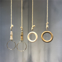 Clothing store hanging ring big ring adhesive hook hemp rope hanger womens upper wall clothes shelf hanging hanger hanging hanging