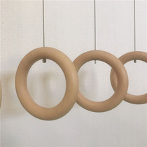 Clothing store hanging clothes hanger steel wire ring wooden circle log multi-functional solid wood circle hook scarf silk scarf circle