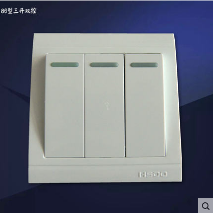 Huasheng switch 86 type all-plastic switch three-position double-cut switch multi-control switch switch panel socket