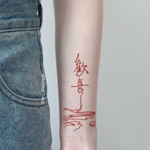 AnOther Tattoo Chinese traditional characters red line arm lasting tattoo stickers buy one get one free