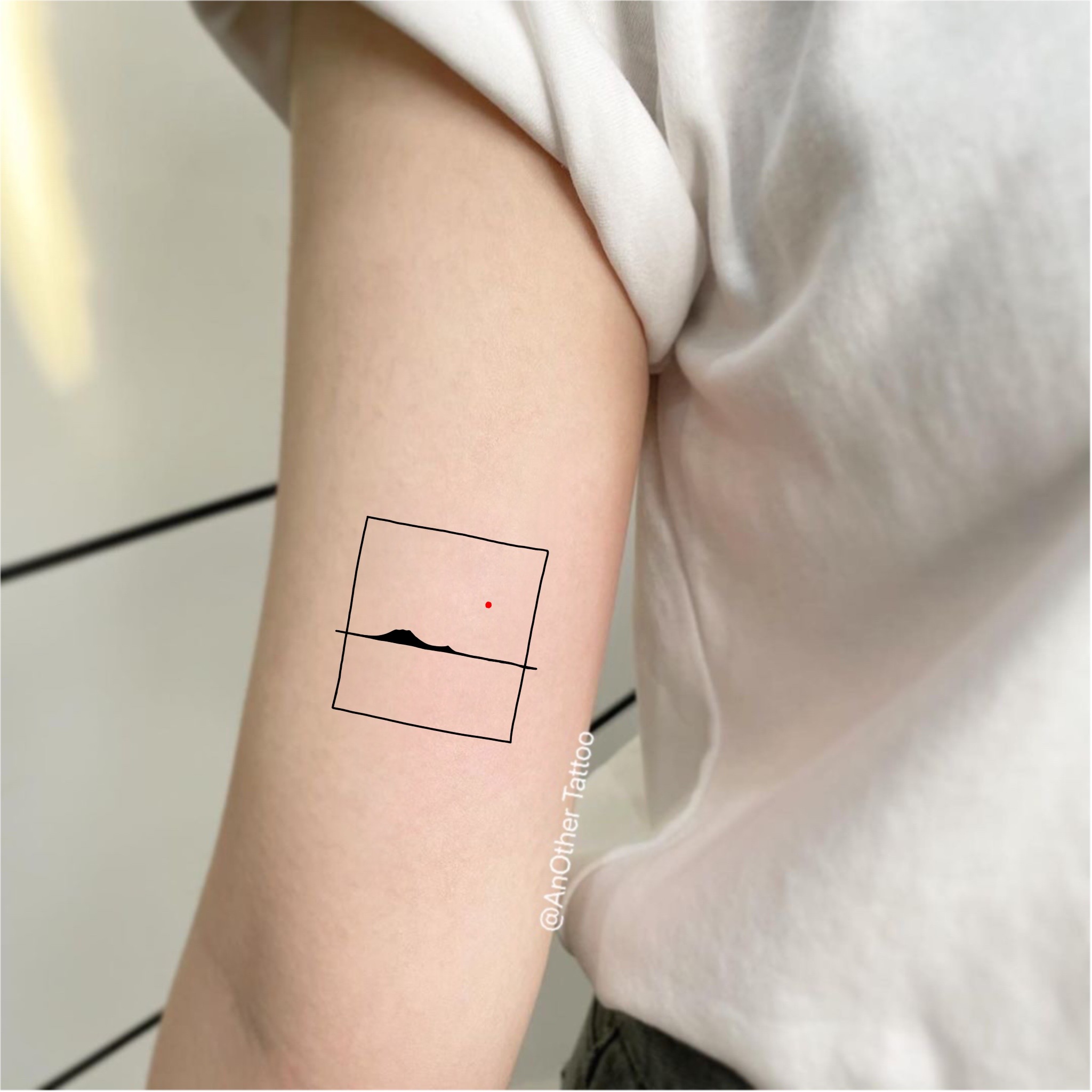 AnOther Tattoo black line red sun cold wind lasting tattoo stickers buy one get one free