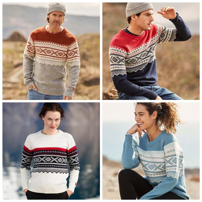 Gender-Neutral Norwegian Outdoor Ul Wool Vintage Fair Isle Jacquard Crew Neck Knit Sweater